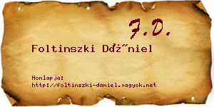 Foltinszki Dániel névjegykártya